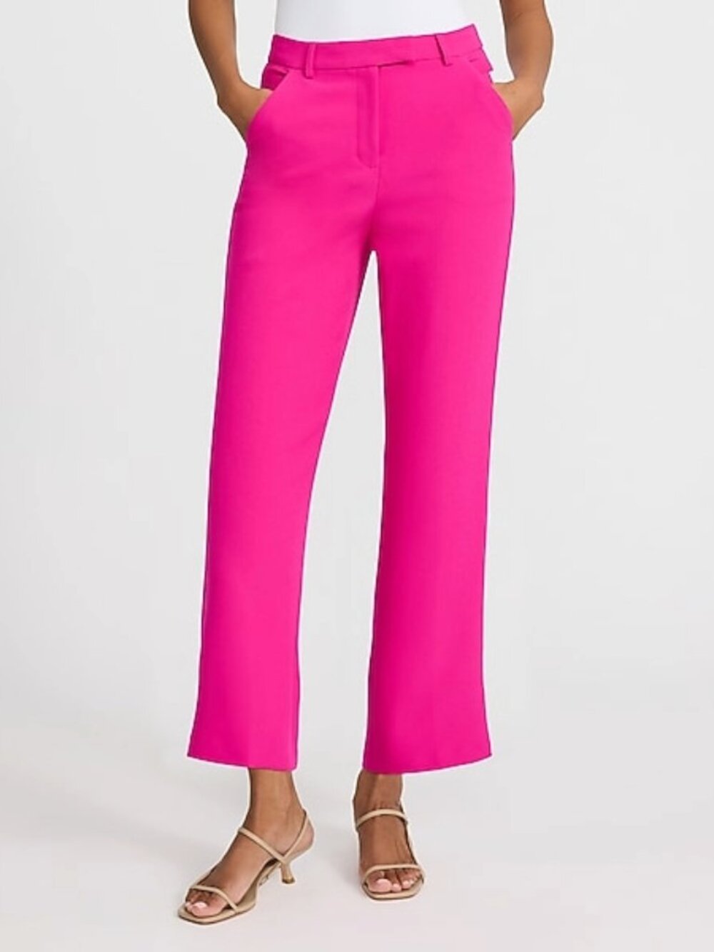 EXPRESS Editor Studio Stretch Twill High Waisted Cropped Flare Pant - Size 2S